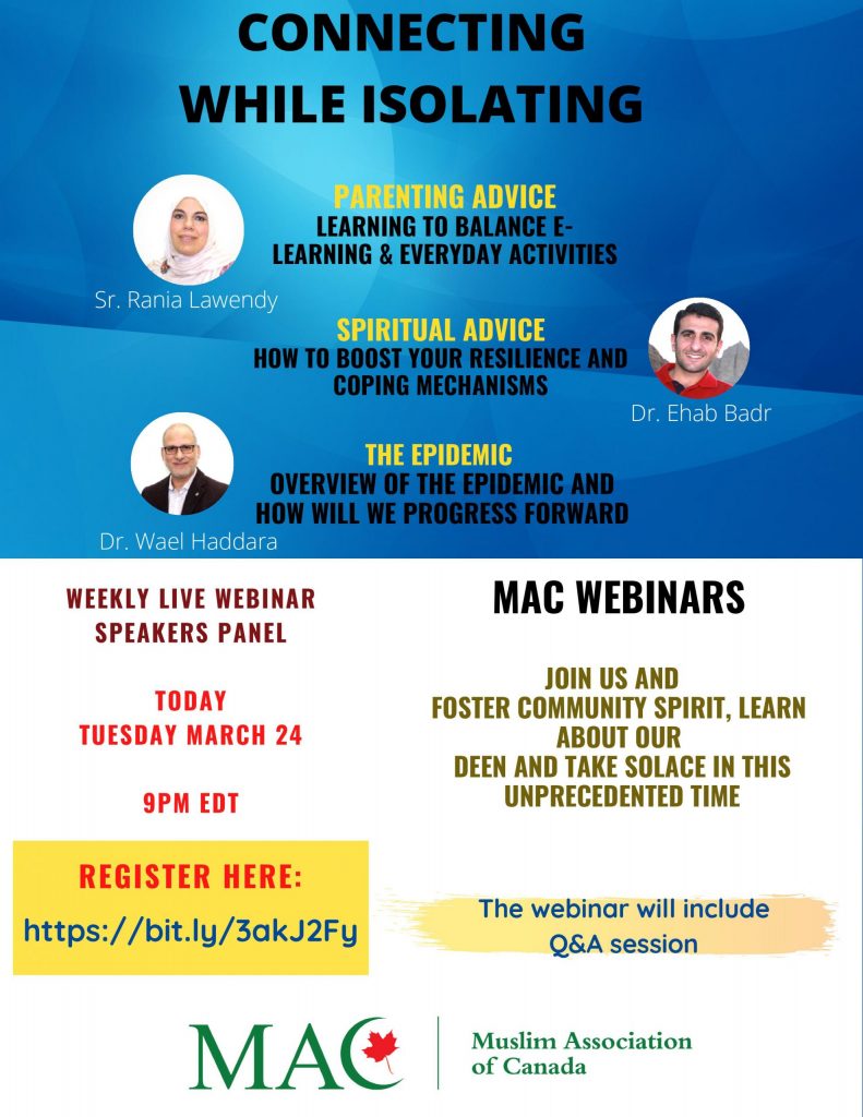 TODAY: Connecting While Isolating Live Webinar March 24