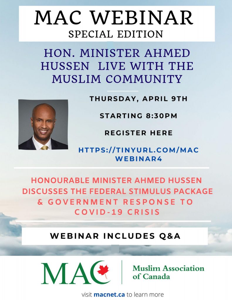 Special MAC Webinar with Hon. Ahmed Hussen