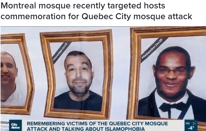 Montreal mosque recently targeted hosts commemoration for Quebec City mosque attack