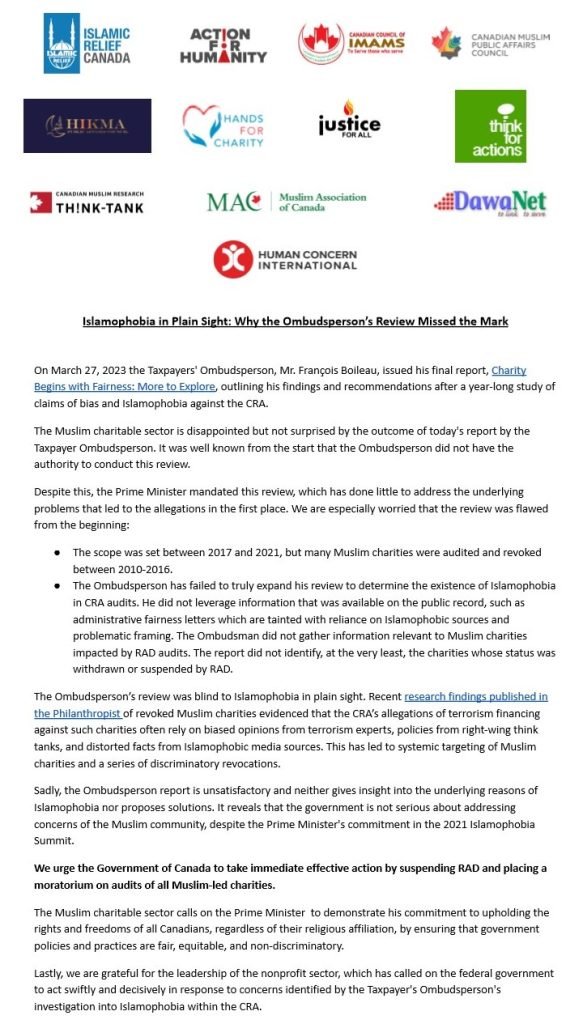 Islamophobia in Plain Sight: Why the Ombudsperson’s Review Missed the Mark