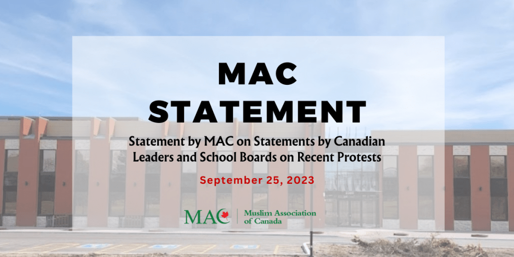 Statement by MAC on Statements by Canadian Leaders and School Boards on Recent Protests