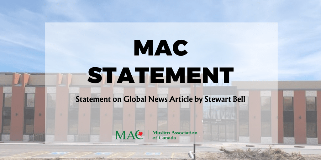 Statement on Global News Article by Stewart Bell